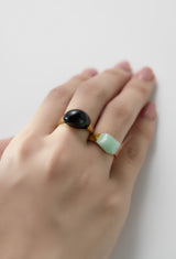 Onyx Mini Rock Ring / Round / Yellow