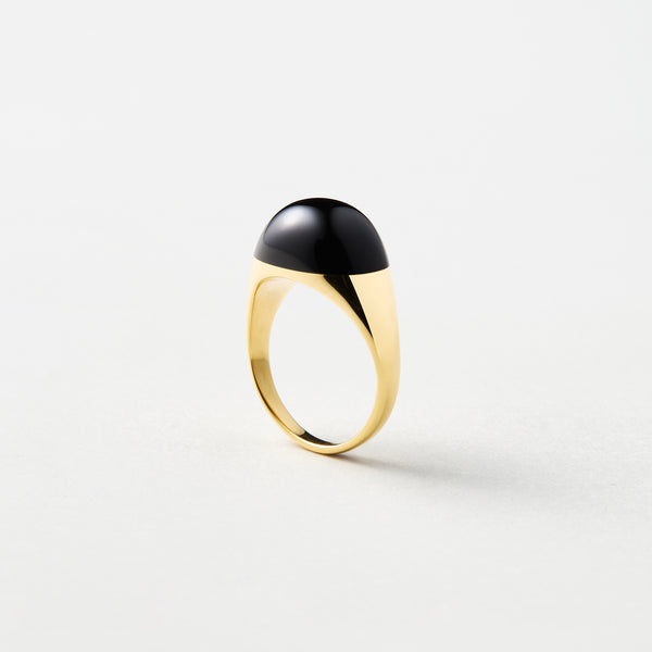 Onyx Mini Rock Ring / Round / Yellow – bororo