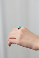 Turquoise Mini Rock Ring / Round / Silver