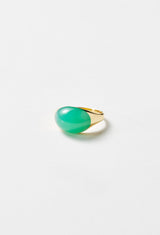 Chrysoprase Mini Rock Ring / Round / Yellow