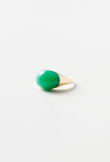 Chrysoprase Mini Rock Ring / Round / Yellow