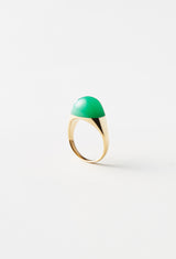 Chrysoprase Mini Rock Ring / Round / Yellow