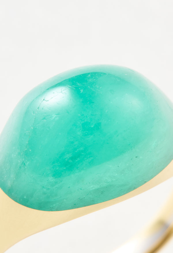 [一点もの] Emerald Mini Rock Ring / Round / Yellow