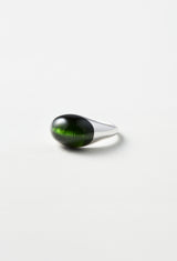 [一点もの] Green Tourmaline Mini Rock Ring / Round / Silver