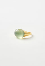 [一点もの] Prehnite Mini Rock Ring / Round / Yellow