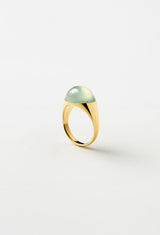 [一点もの] Prehnite Mini Rock Ring / Round / Yellow