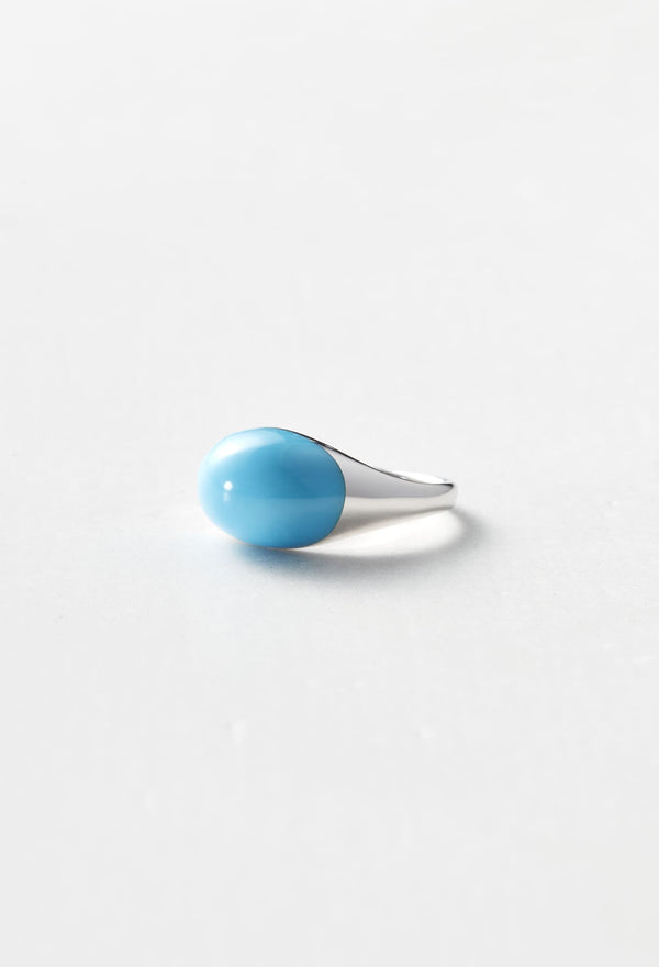 Turquoise Mini Rock Ring / Round / Silver