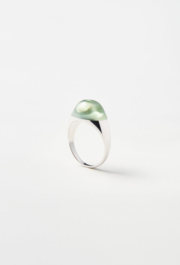 [一点もの] Aquamarine Mini Rock Ring / Round