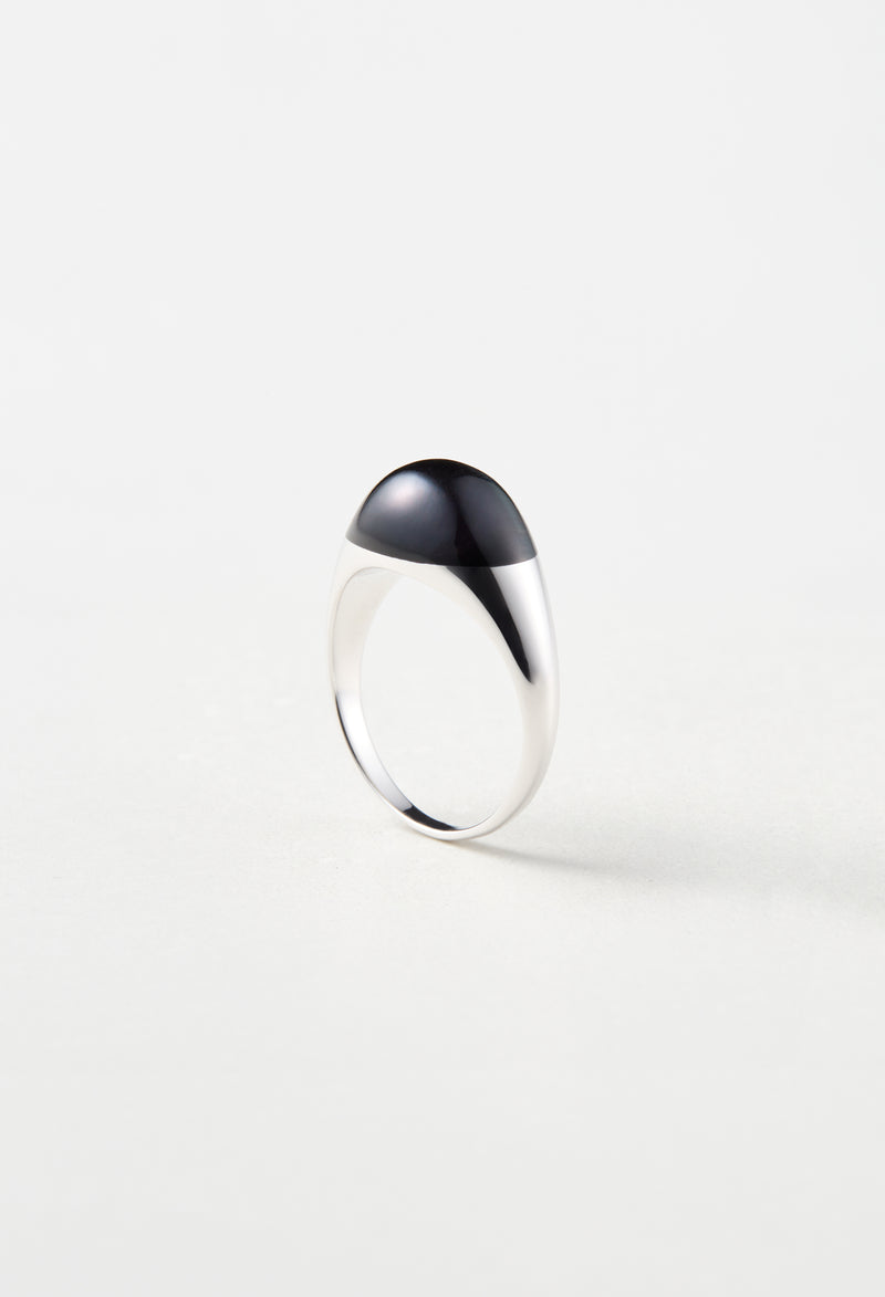 [一点もの] Hawk's Eye Mini Rock Ring / Round / Silver