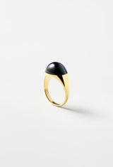 [一点もの] Hawk's Eye Mini Rock Ring / Round / Yellow