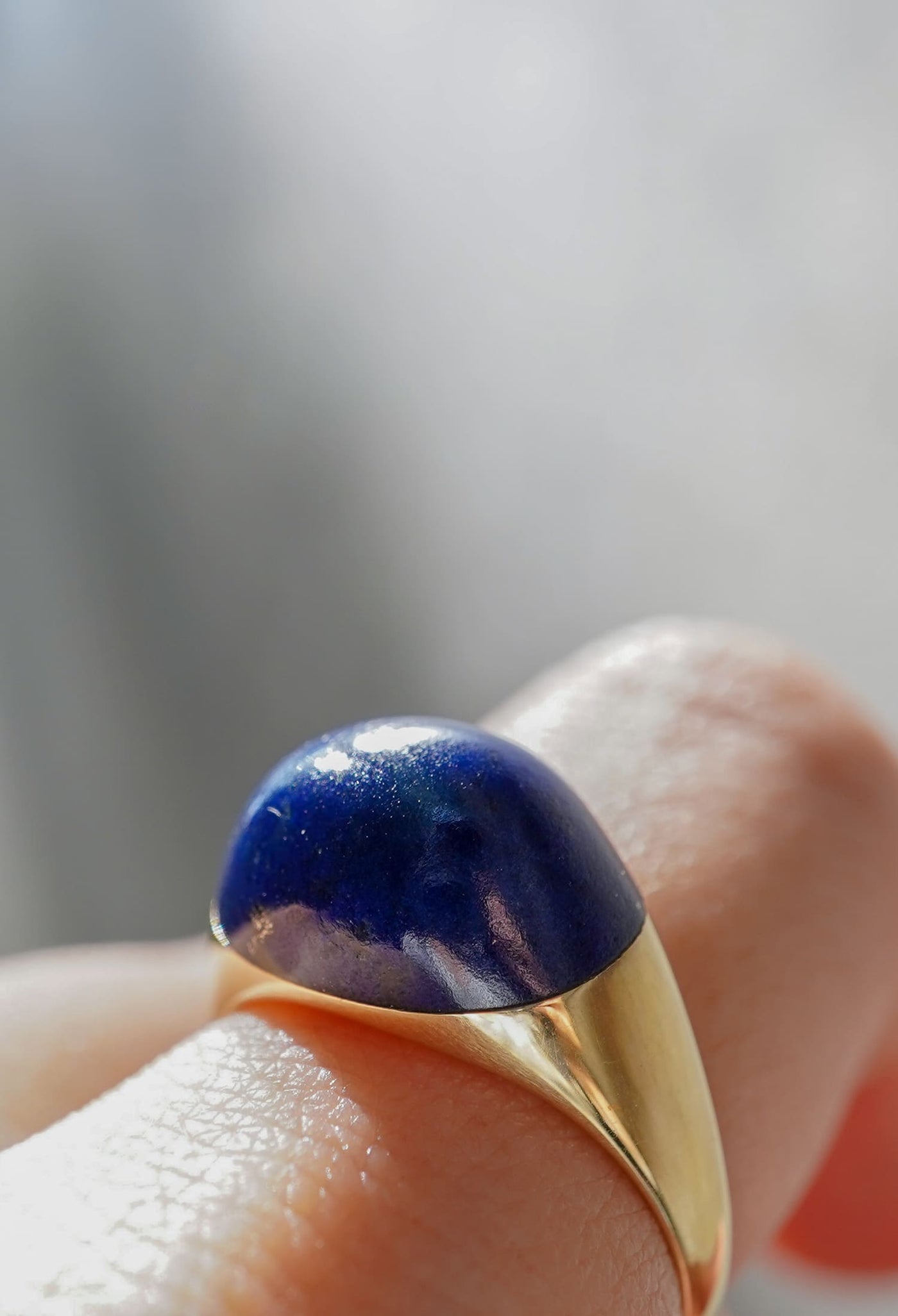 Lapis Lazuli Mini Rock Ring / Round / Yellow – bororo Lapis Lazuli Mini Rock Ring / Round / Yellow – bororo