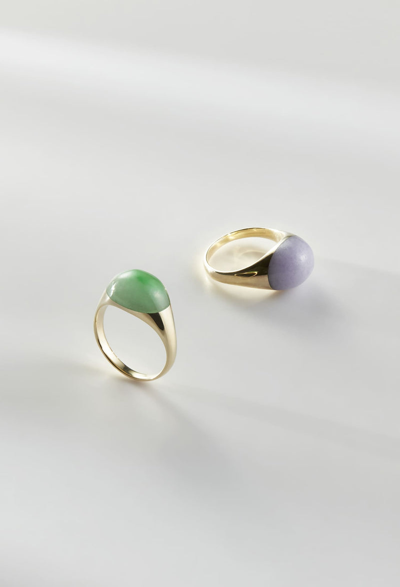 Jade Mini Rock Ring / Round