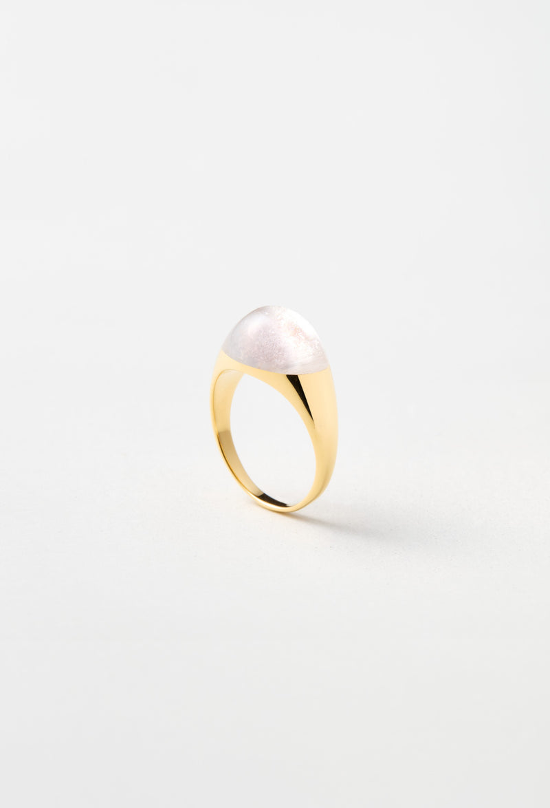 [一点もの] Morganite Mini Rock Ring / Round / Yellow