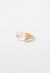 [一点もの] Morganite Mini Rock Ring / Round / Yellow