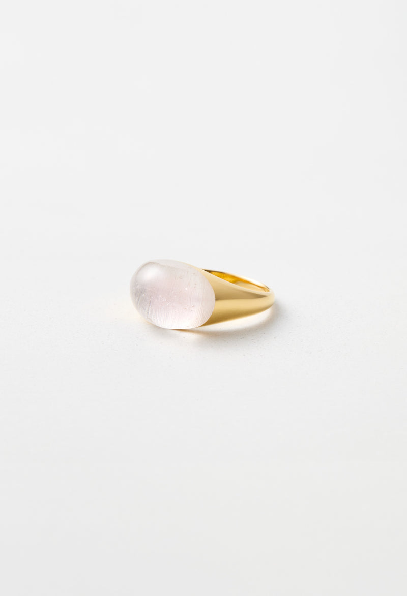 [一点もの] Morganite Mini Rock Ring / Round / Yellow