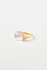 [一点もの] Pink Tourmaline Mini Rock Ring / Round / Yellow