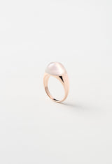 Rose Quartz Mini Rock Ring / Round / Pink