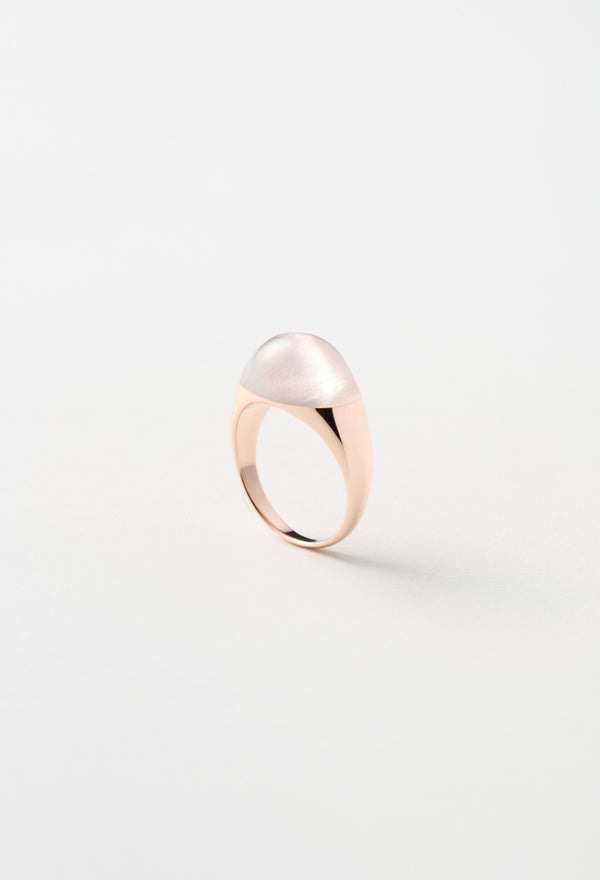 Rose Quartz Mini Rock Ring / Round / Pink / Pink
