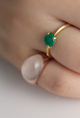 [一点もの] Emerald Cabochon Gem Ring