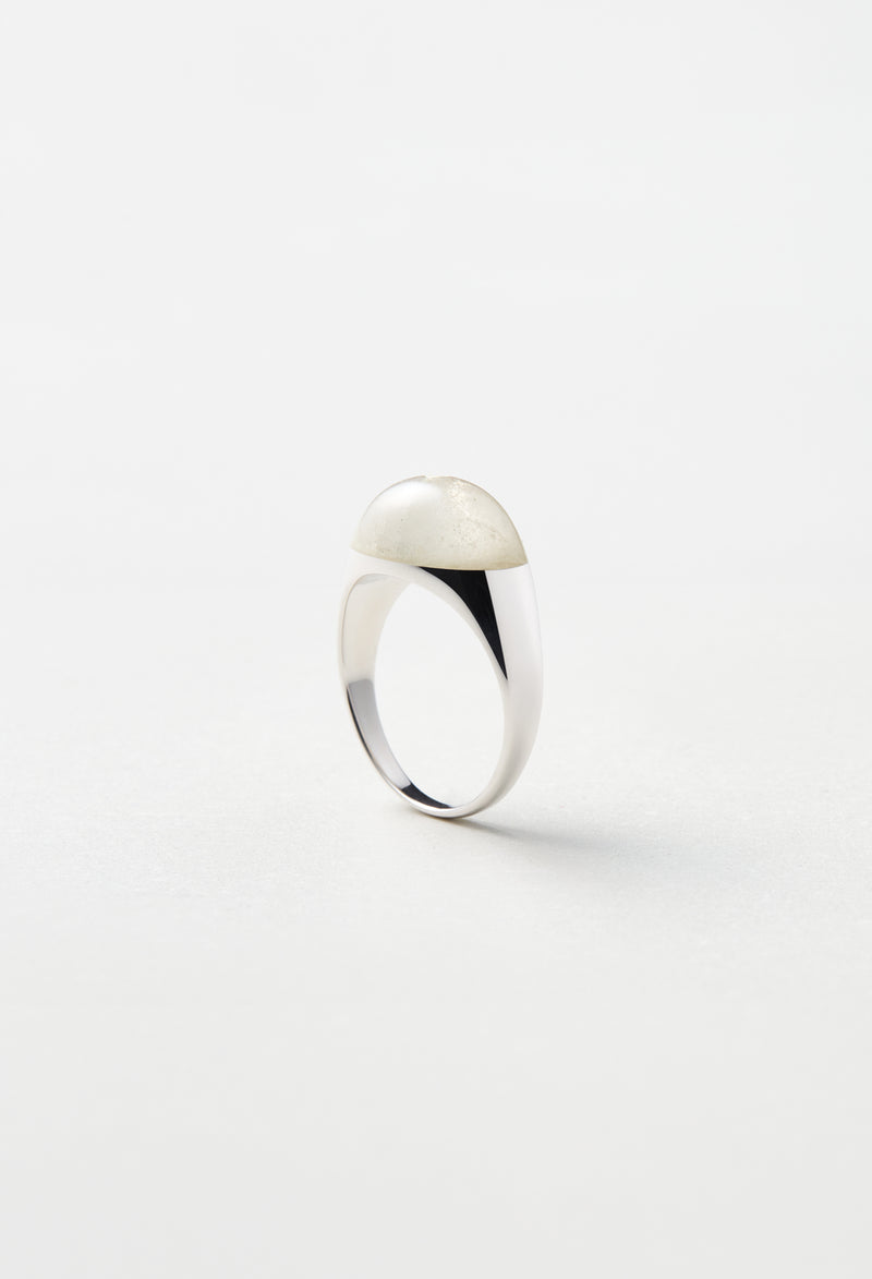 [一点もの] Garden Quartz Mini Rock Ring / Round / Silver