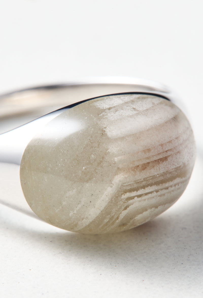 [一点もの] Garden Quartz Mini Rock Ring / Round / Silver