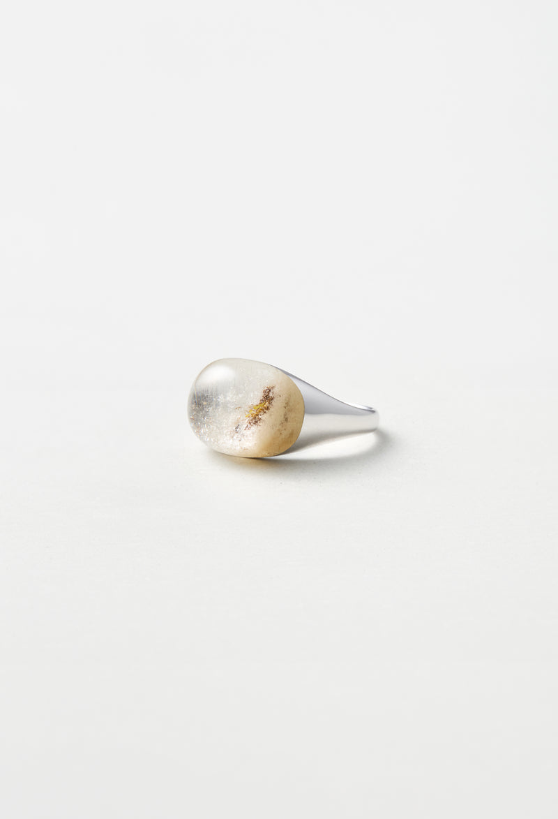 [一点もの] Garden Quartz Mini Rock Ring / Round / Silver