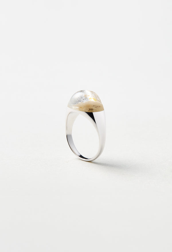 [一点もの] Garden Quartz Mini Rock Ring / Round / Silver