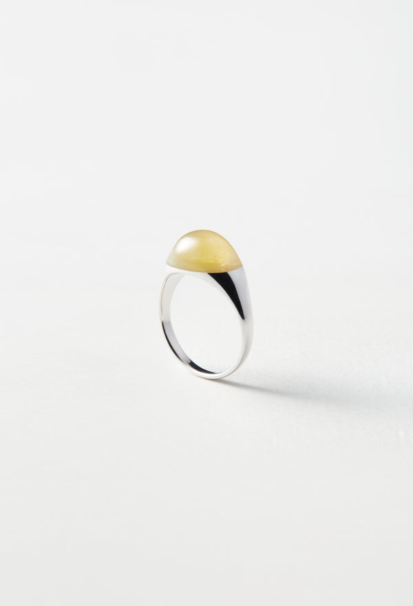 [一点もの] Yellow Beryl Mini Rock Ring / Round / Silver