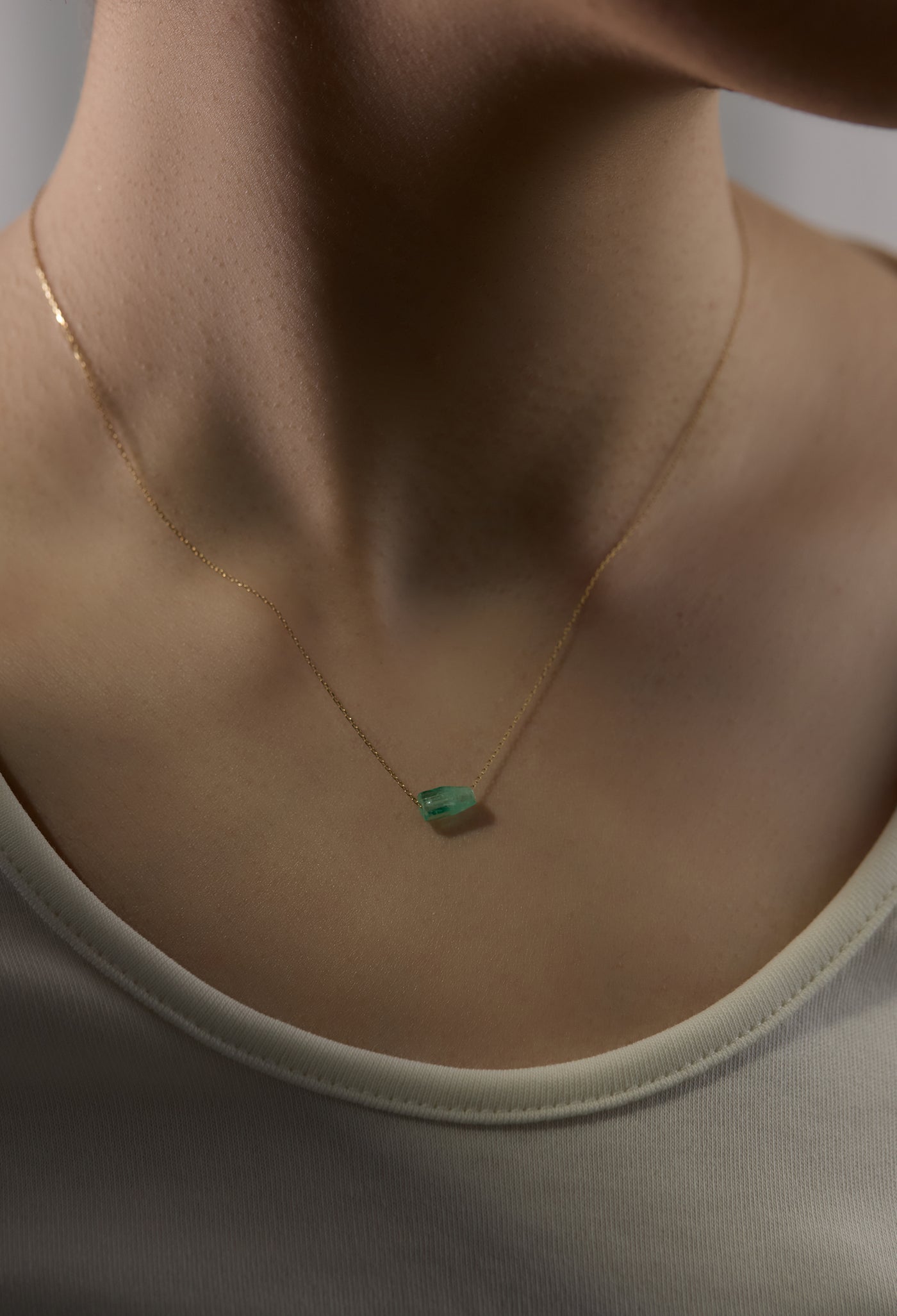 エメラルドネックレス　ビーズ　ジュエリー　emerald necklace Esmeralda Necklace - YG – Belmont Sparkle