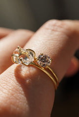 Diamond Quartz Gem Ring