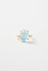 [一点もの] Aquamarine Cabochon Gem Ring