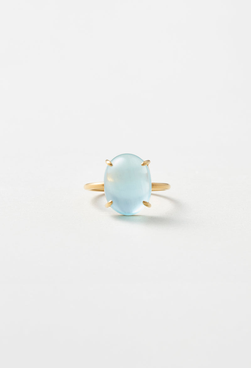 [一点もの] Aquamarine Cabochon Gem Ring