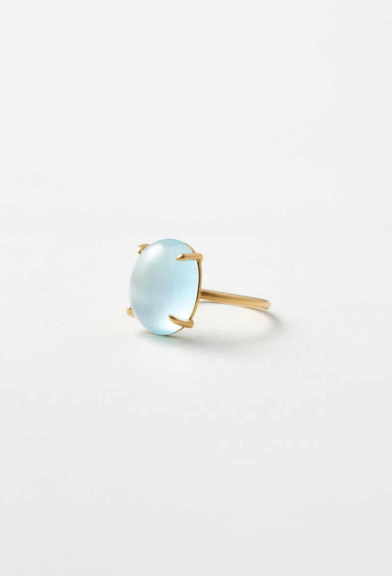 [一点もの] Aquamarine Cabochon Gem Ring