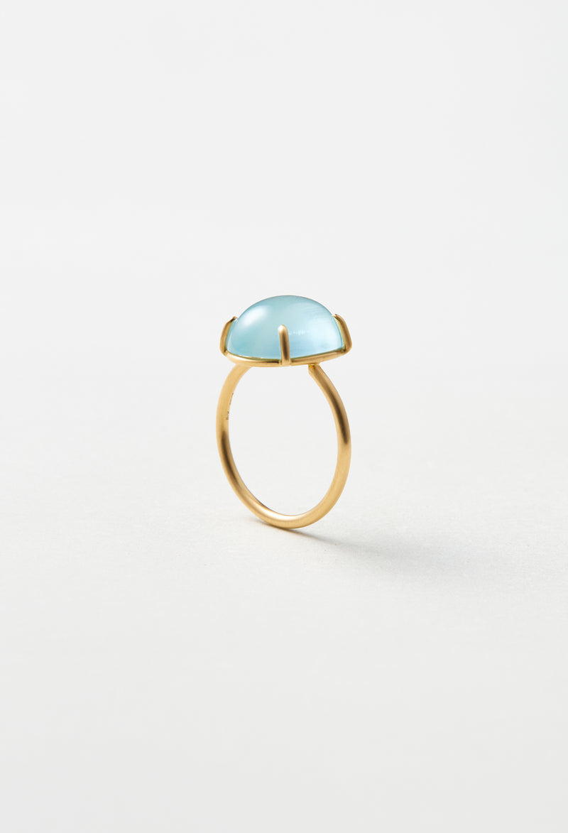 [一点もの] Aquamarine Cabochon Gem Ring