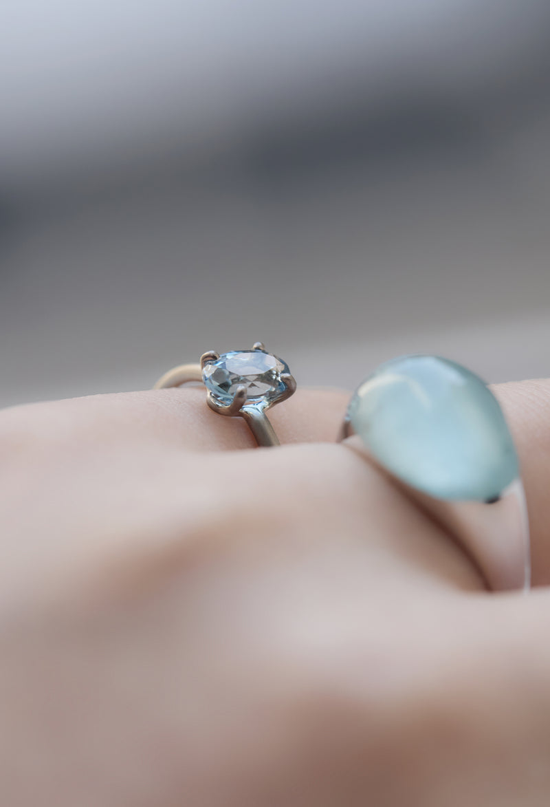 [一点もの] Aquamarine Faceted Gem Ring