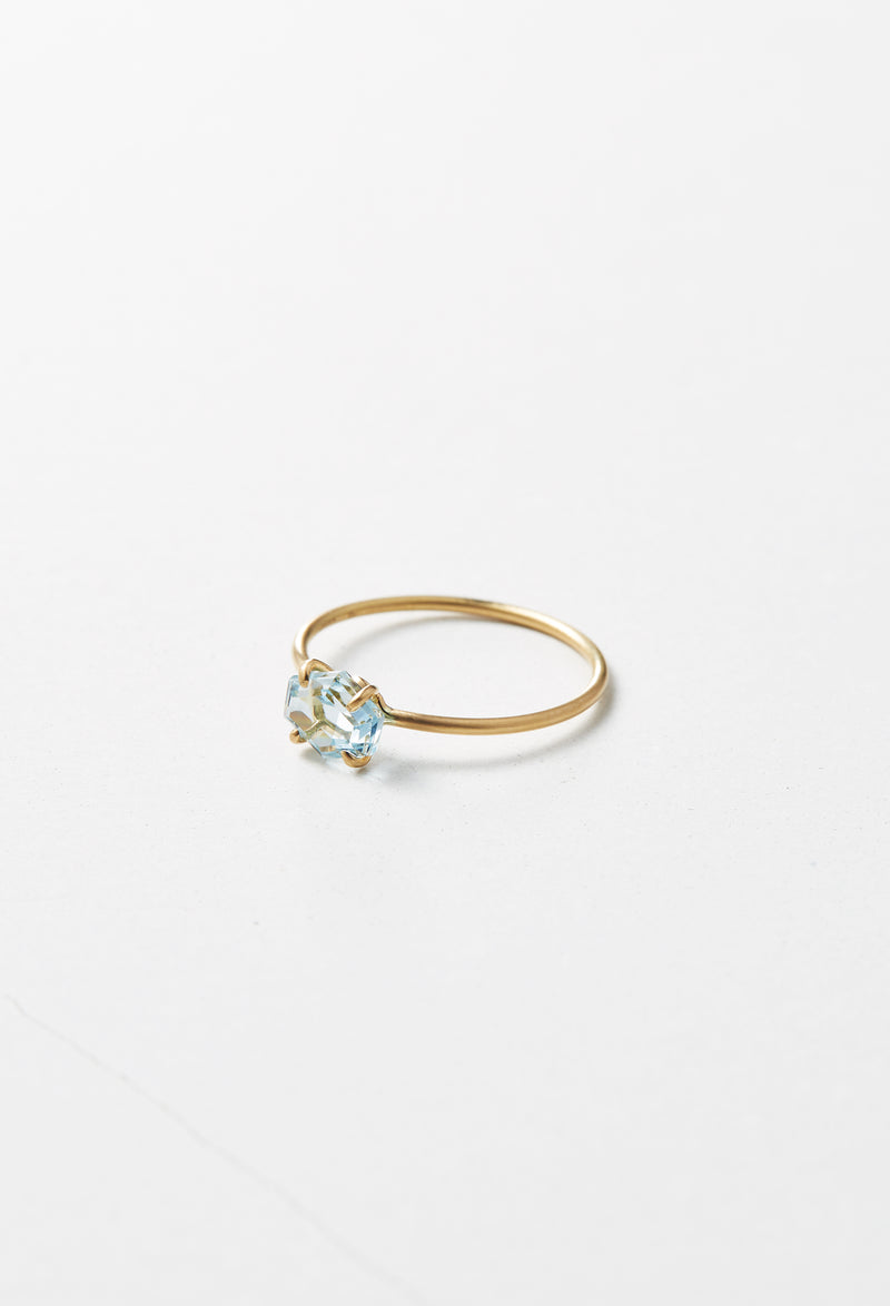 [一点もの] Aquamarine Faceted Gem Ring