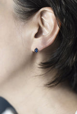 Sapphire Cabochon Pierced Earring