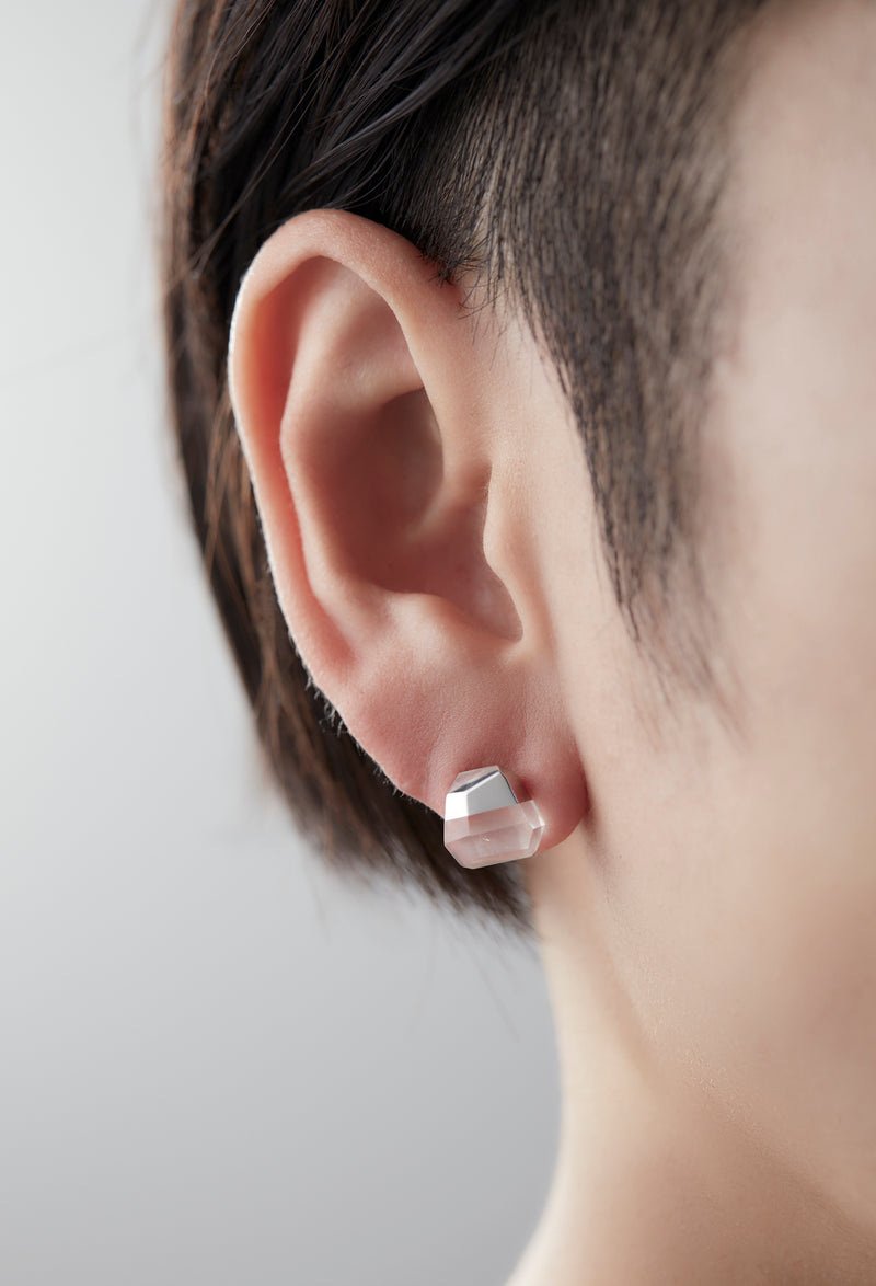 Rose Quartz Rock Pierce / Crystal