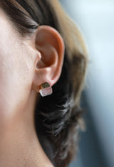 Milky Quartz Rock Pierced Earrings / Crystal / Pair