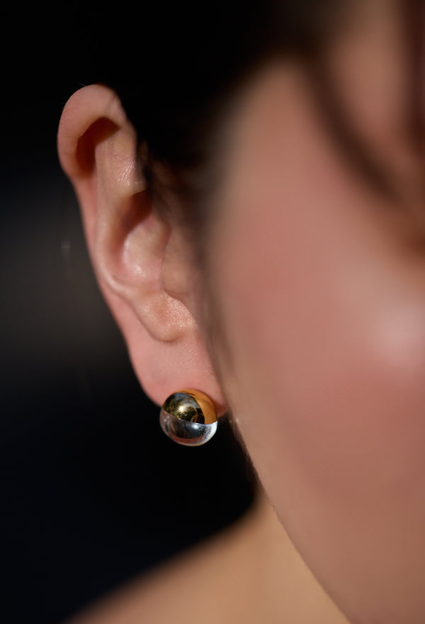 [一点もの] Aquamarine Rock Pierce / Horizontal Round