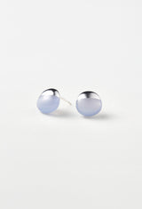 Blue Chalcedony Rock Pierce / Horizontal Round