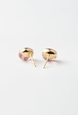 [一点もの] Pink Tourmaline Rock Pierce / Horizontal Round