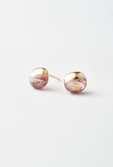 [一点もの] Pink Tourmaline Rock Pierce / Horizontal Round