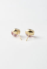 【一点もの】Tourmaline Rock Pierced Earrings / Horizontal Round (Pair)