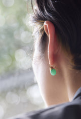 Chrysoprase Rock Pierce / Vertical Round Hook