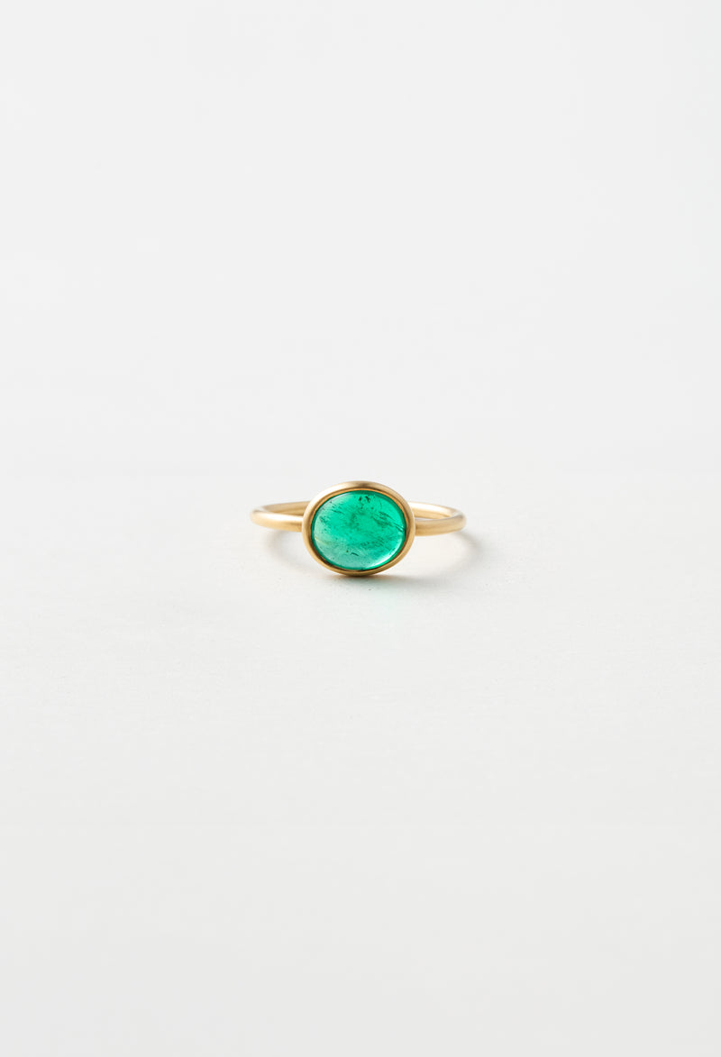 [一点もの] Emerald Cabochon Gem Ring