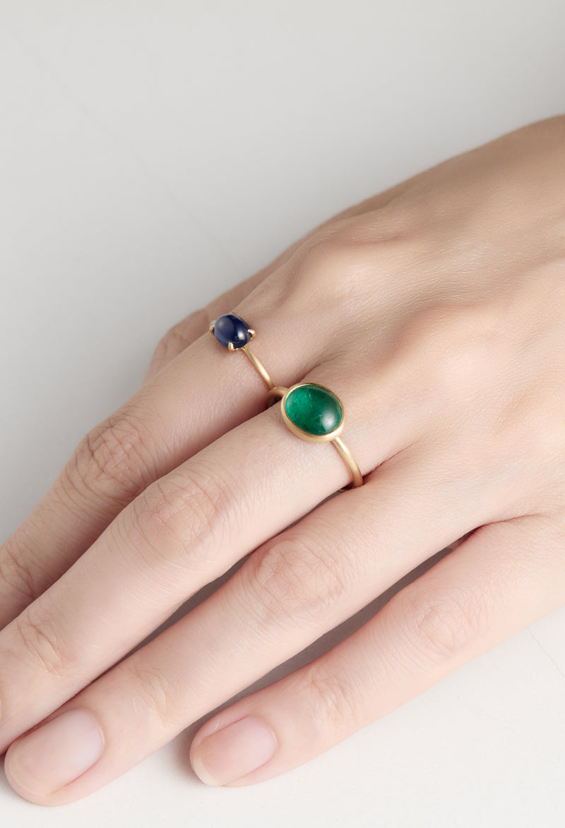 [一点もの] Emerald Cabochon Gem Ring