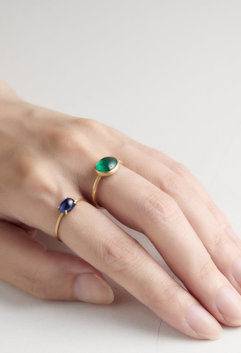 [一点もの] Emerald Cabochon Gem Ring