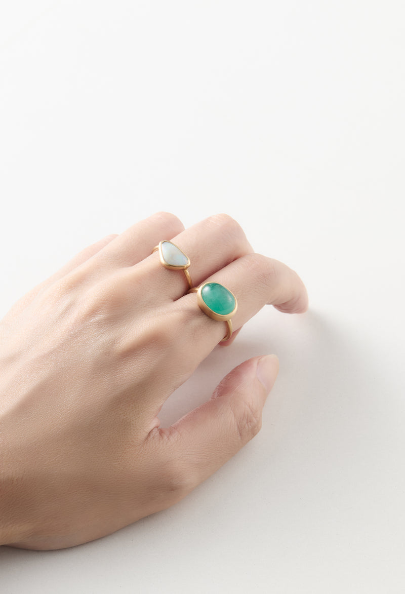 [一点もの] Emerald Cabochon Gem Ring