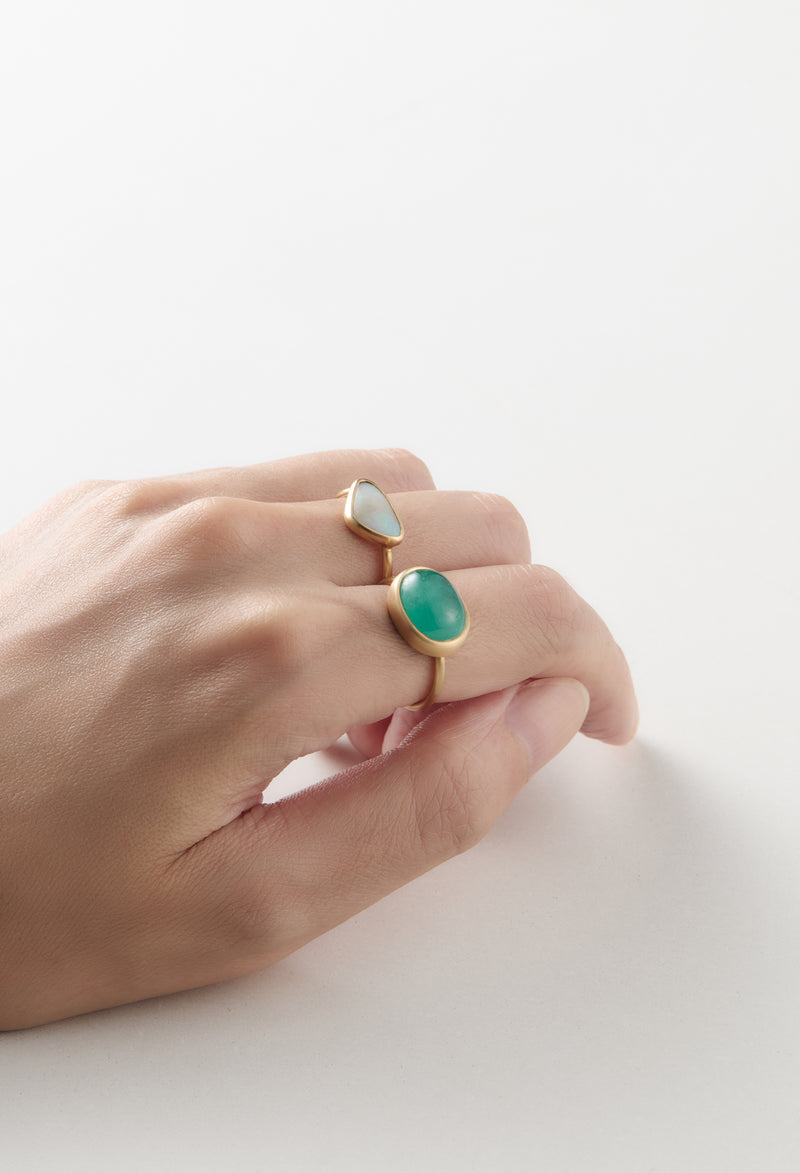 [一点もの] Emerald Cabochon Gem Ring